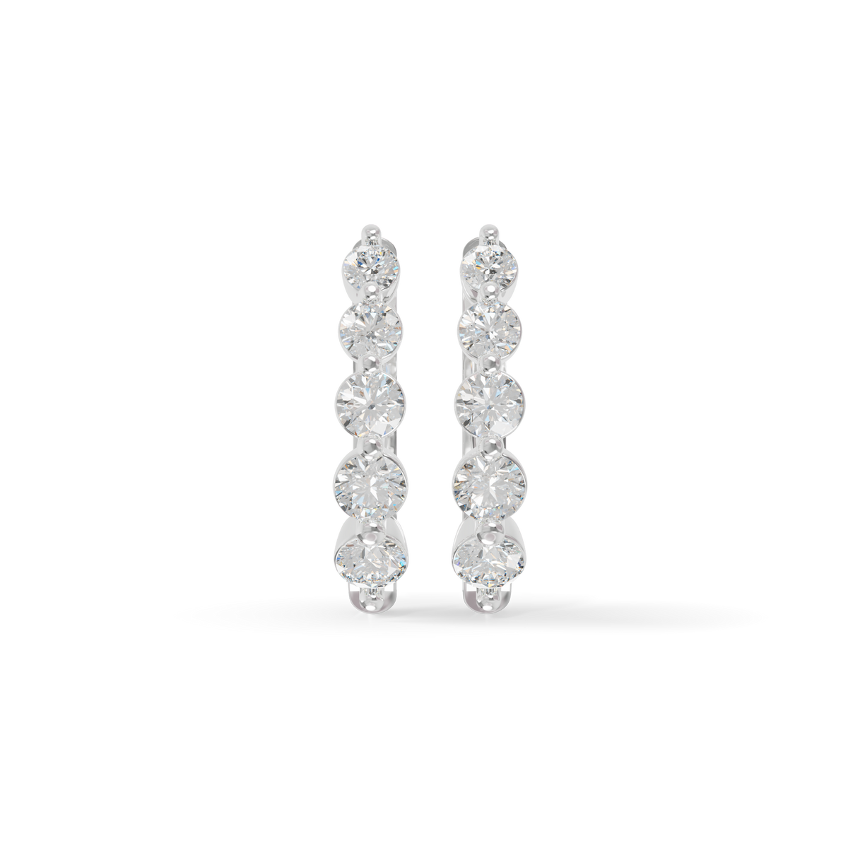 Guru Jewel's Diamond Double Line Hoop Earrings for Her