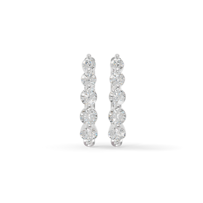 Guru Jewel's Diamond Double Line Hoop Earrings for Her