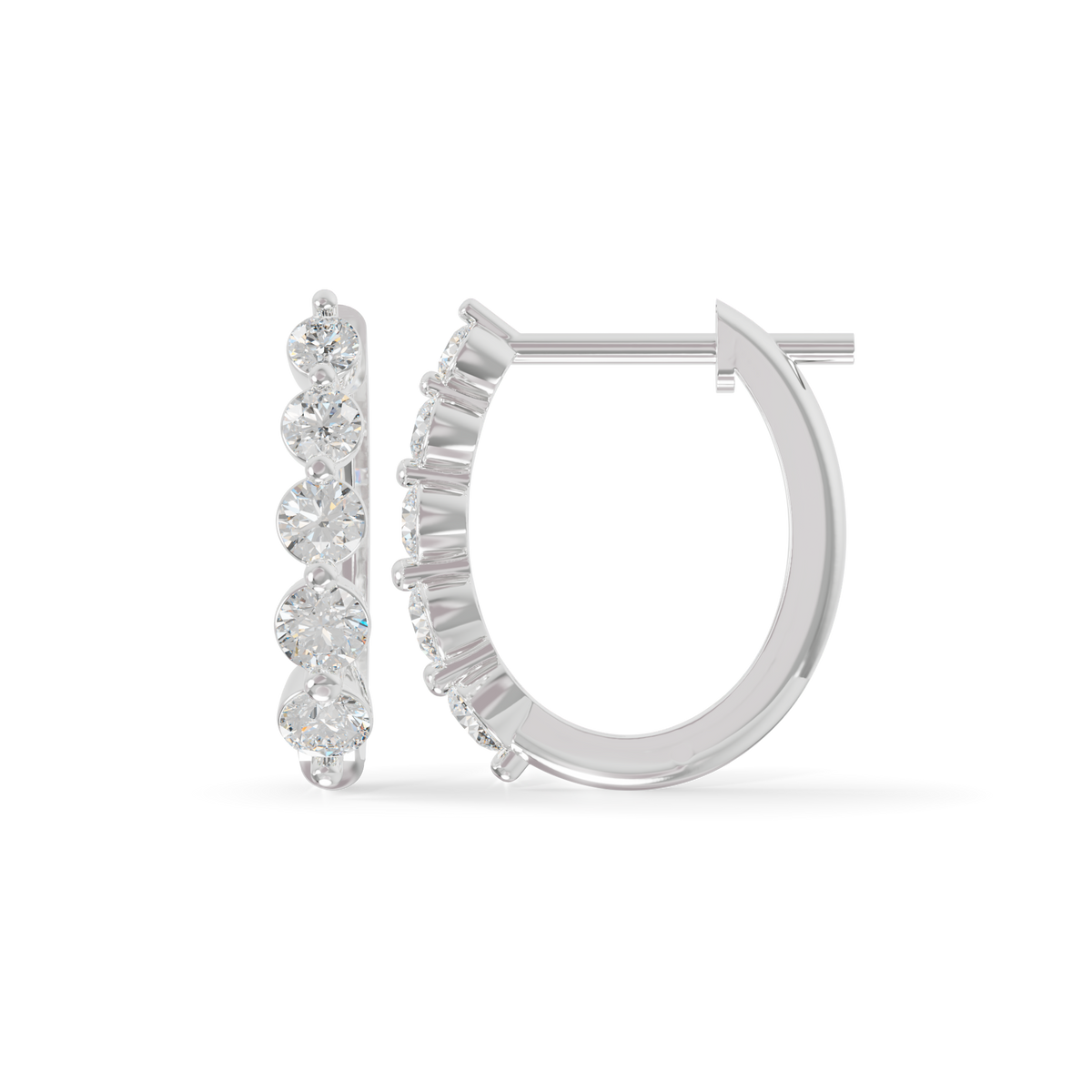Guru Jewel's Diamond Double Line Hoop Earrings for Her