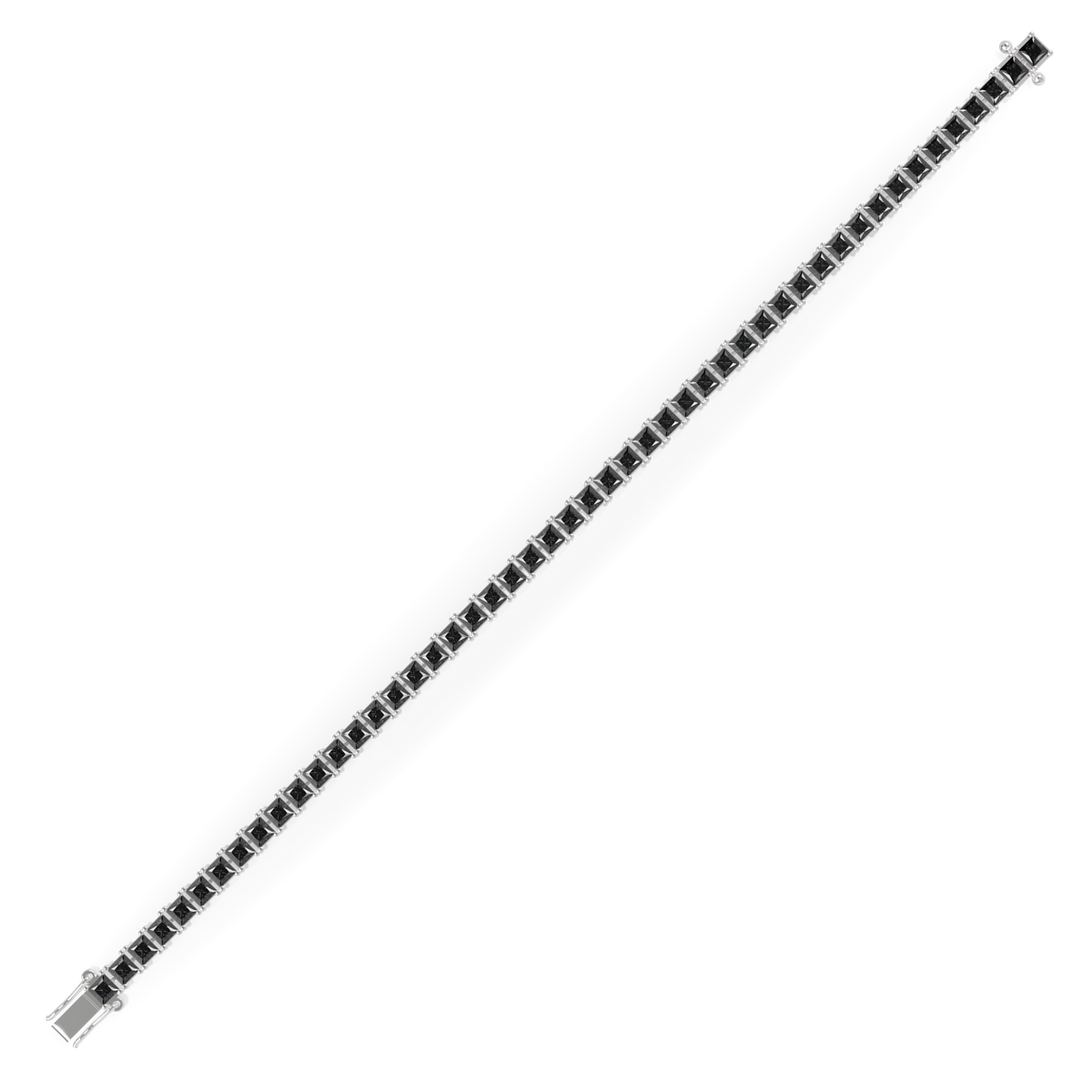 Guru Jewel's  Black Onyx Princess Cut Tennis Bracelet for Her