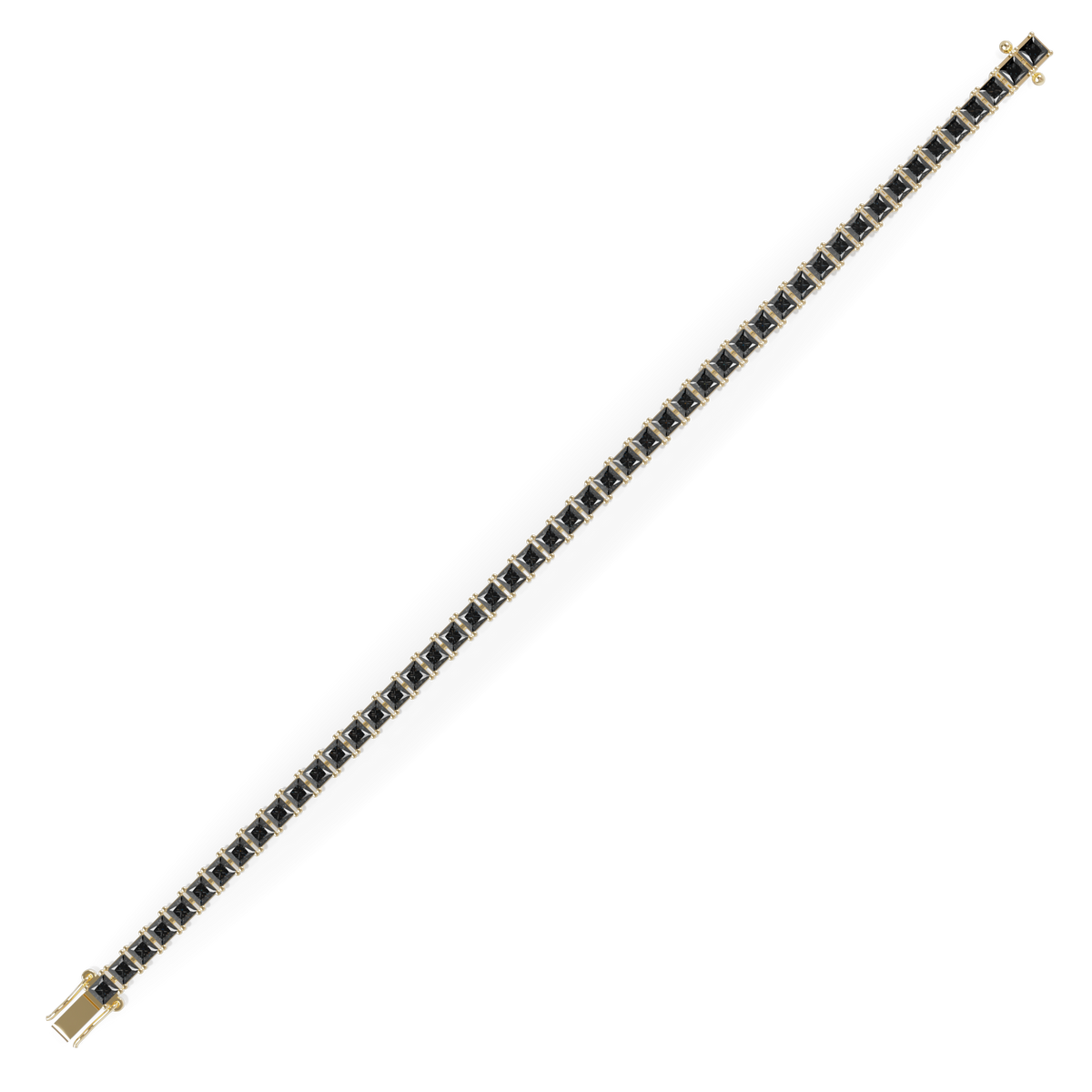 Guru Jewel's  Black Onyx Princess Cut Tennis Bracelet for Her
