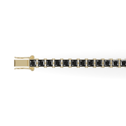 Guru Jewel's  Black Onyx Princess Cut Tennis Bracelet for Her