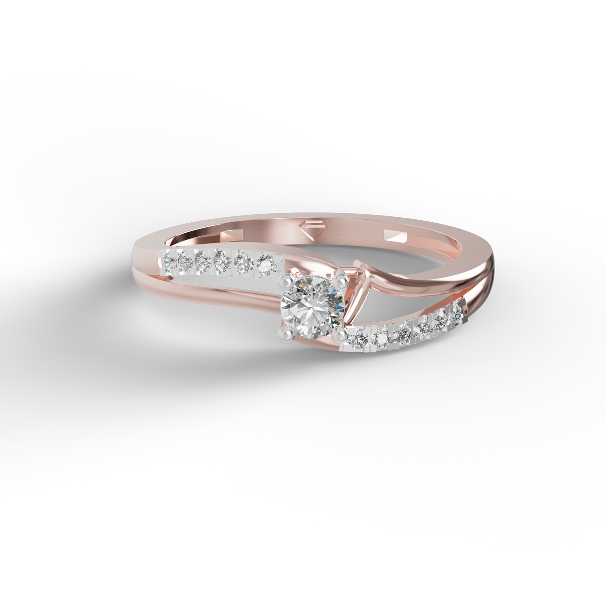 Guru Jewel's Radiant Crossover Pave-Accented Silver Ring for Her