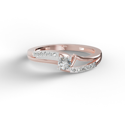 Guru Jewel's Radiant Crossover Pave-Accented Silver Ring for Her