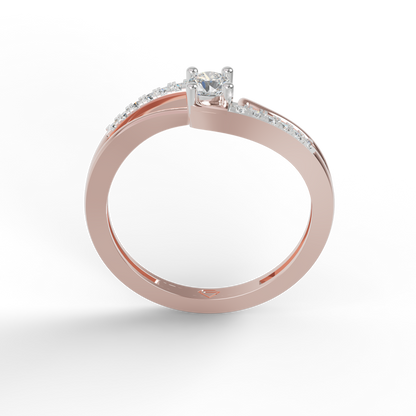 Guru Jewel's Radiant Crossover Pave-Accented Silver Ring for Her