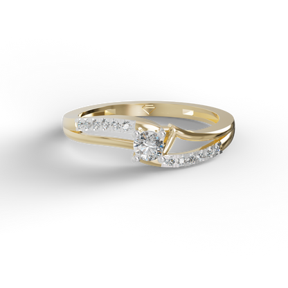 Guru Jewel's Radiant Crossover Pave-Accented Silver Ring for Her