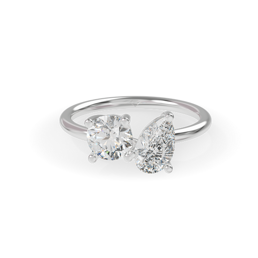 Guru Jewel's Asymmetric Round and Pear Bypass Ring for Her