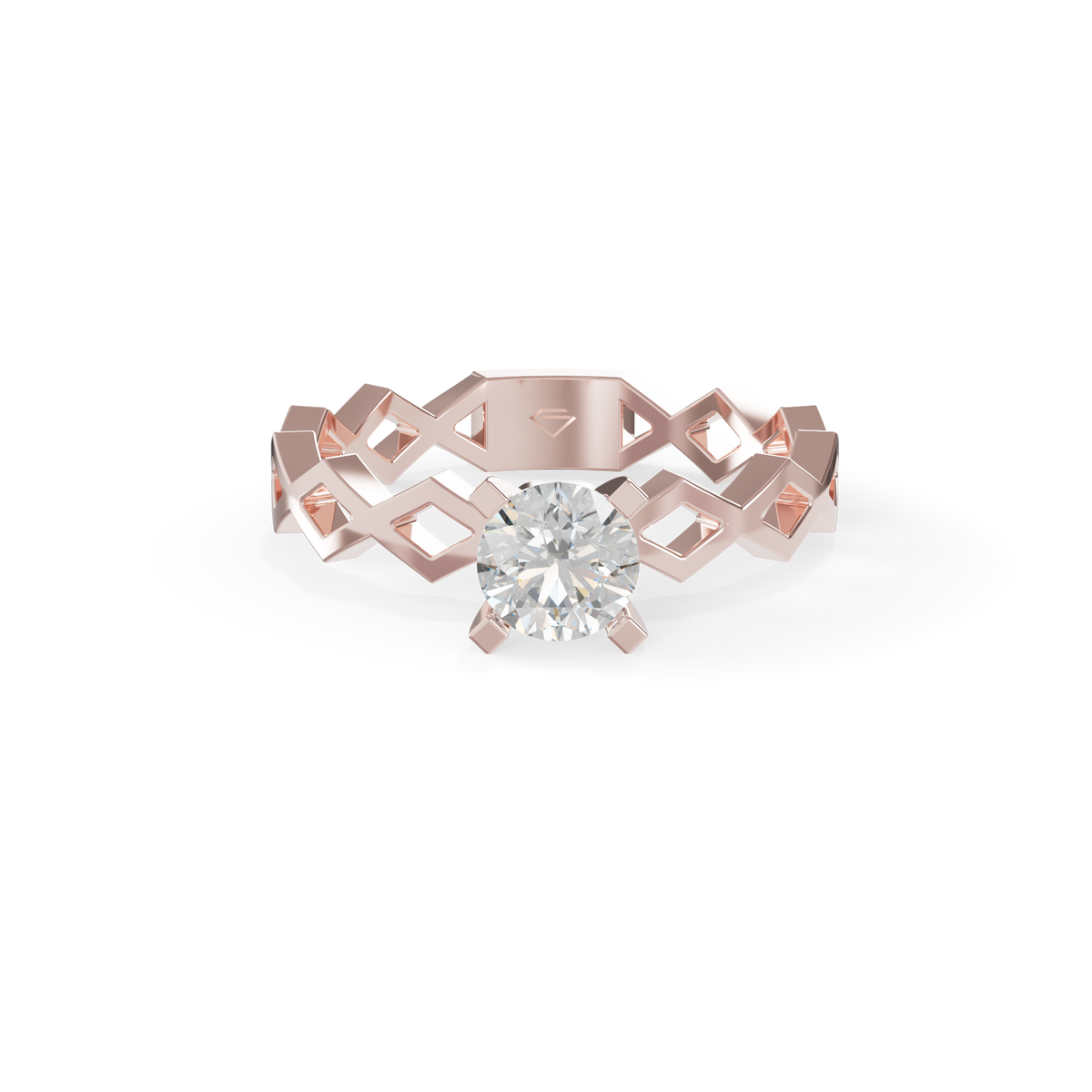 Guru Jewel's Contemporary Angular Pattern Solitaire Ring for Her