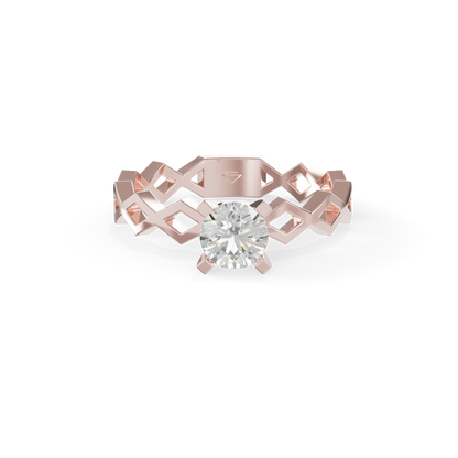 Guru Jewel's Contemporary Angular Pattern Solitaire Ring for Her