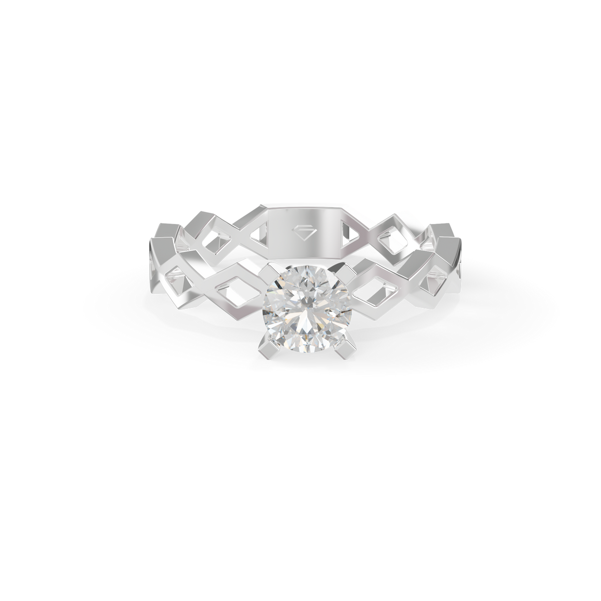 Guru Jewel's Contemporary Angular Pattern Solitaire Ring for Her