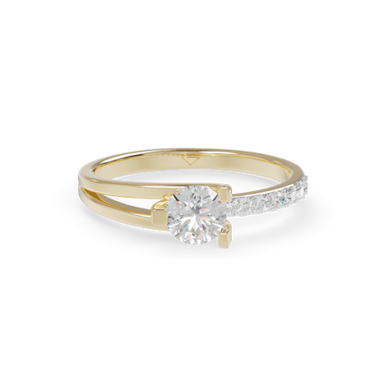 Guru Jewel's Contemporary Asymmetric Bypass Pave Silver Ring for Her