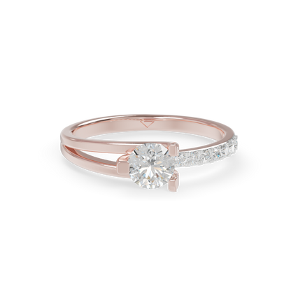 Guru Jewel's Contemporary Asymmetric Bypass Pave Silver Ring for Her