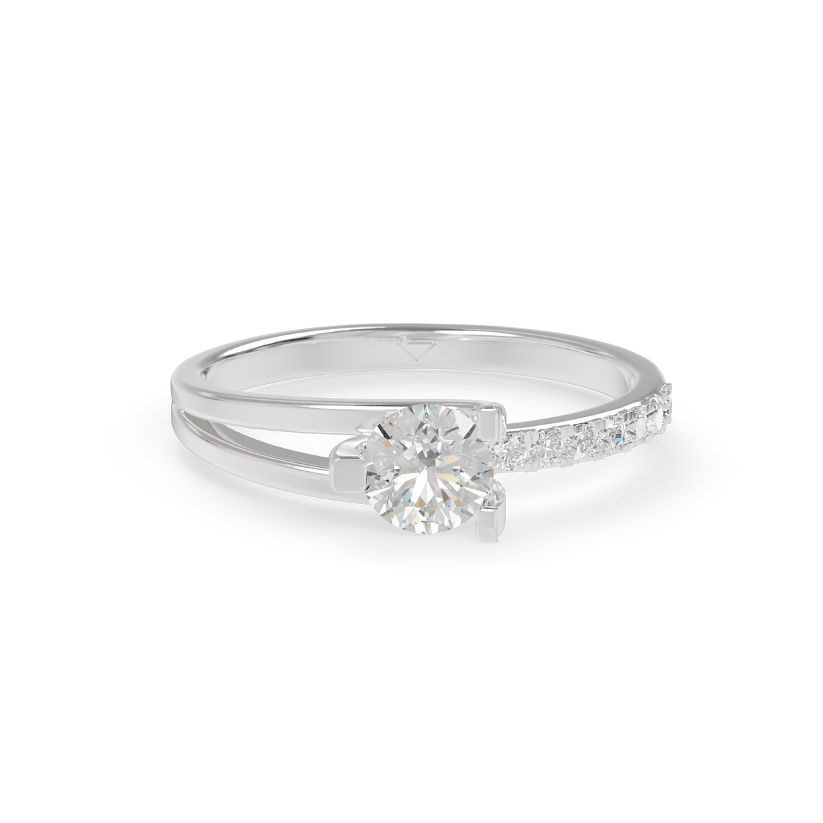 Guru Jewel's Contemporary Asymmetric Bypass Pave Silver Ring for Her