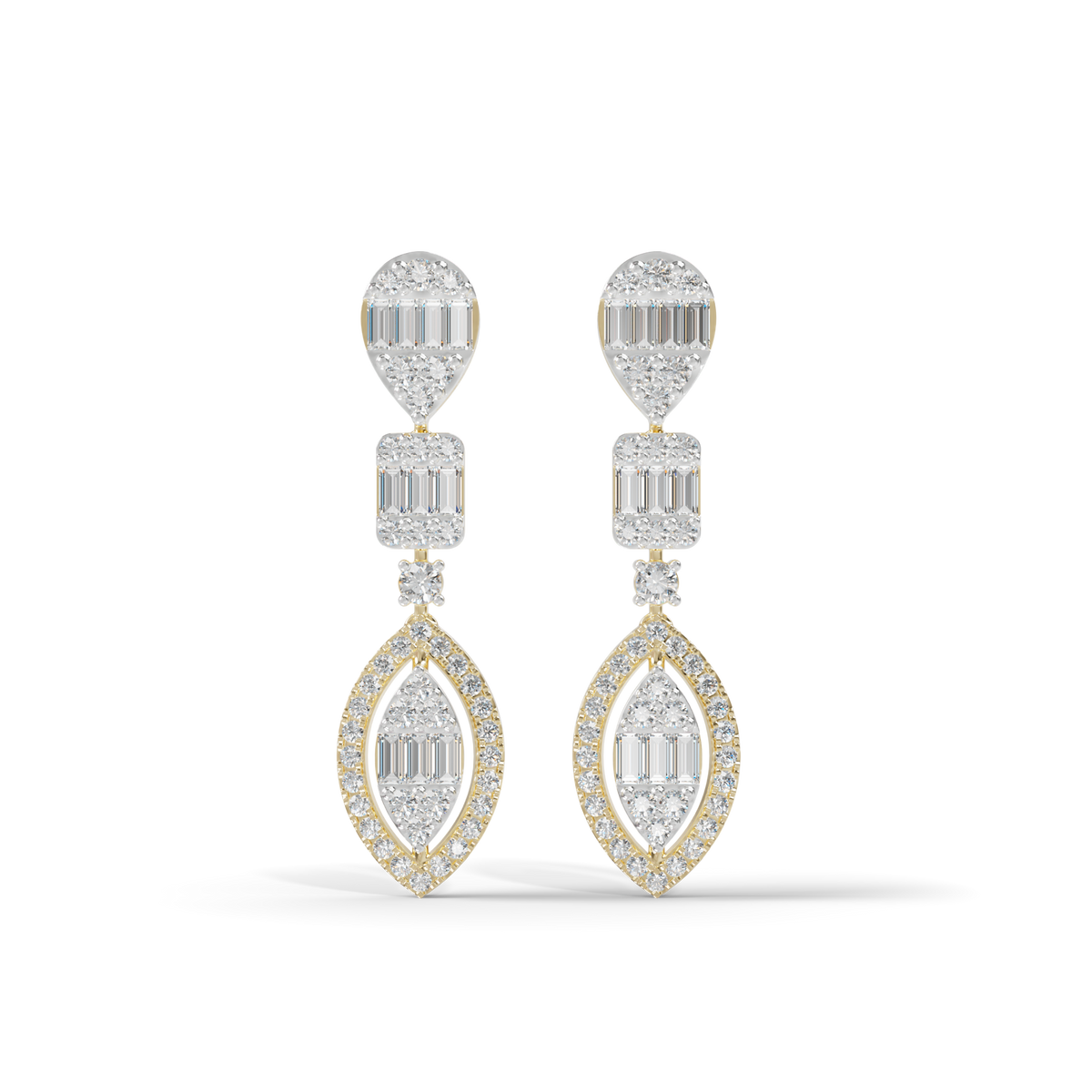 Guru Jewel's Diamond Studded Alluring Silver Earrings For Her