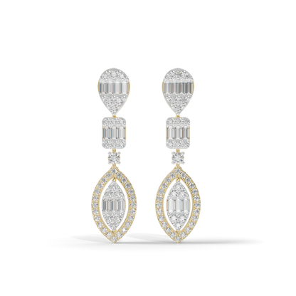 Guru Jewel's Diamond Studded Alluring Silver Earrings For Her