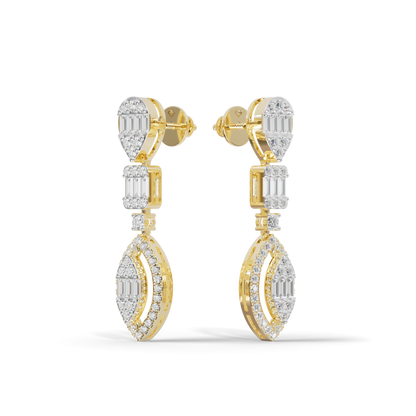 Guru Jewel's Diamond Studded Alluring Silver Earrings For Her