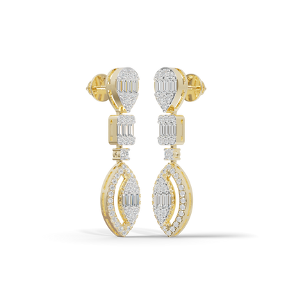 Guru Jewel's Diamond Studded Alluring Silver Earrings For Her