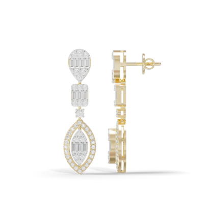 Guru Jewel's Diamond Studded Alluring Silver Earrings For Her