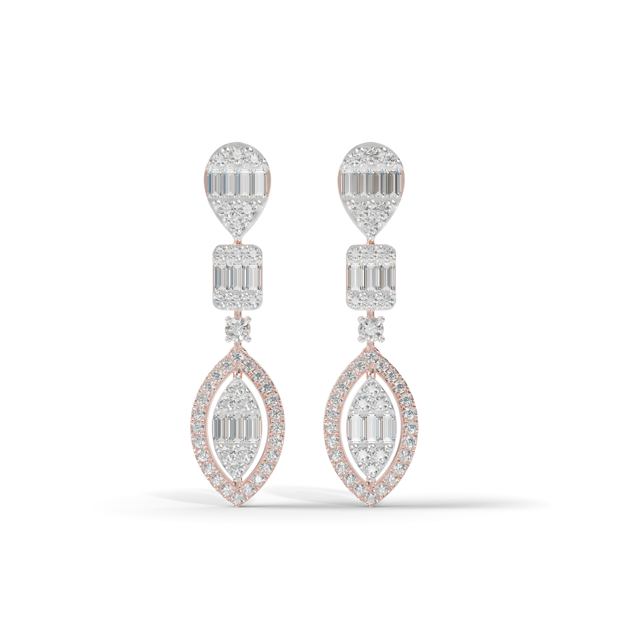 Guru Jewel's Diamond Studded Alluring Silver Earrings For Her