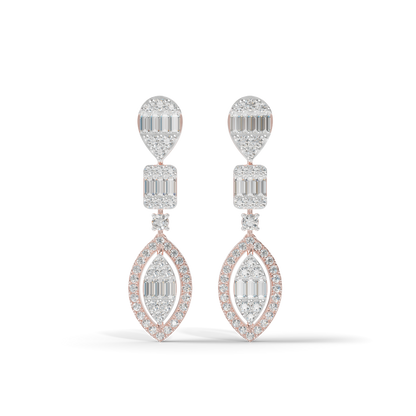 Guru Jewel's Diamond Studded Alluring Silver Earrings For Her