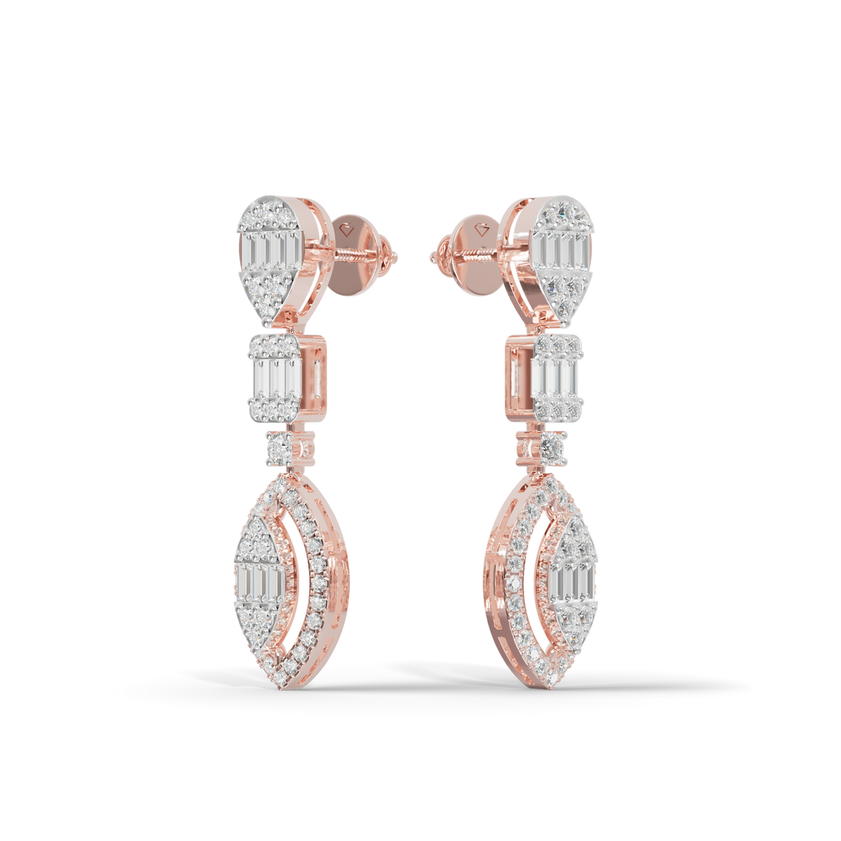 Guru Jewel's Diamond Studded Alluring Silver Earrings For Her