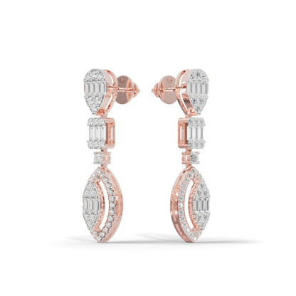 Guru Jewel's Diamond Studded Alluring Silver Earrings For Her