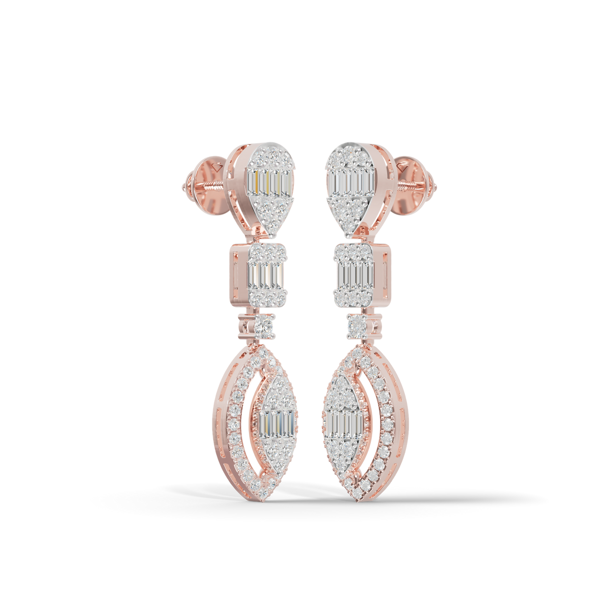 Guru Jewel's Diamond Studded Alluring Silver Earrings For Her