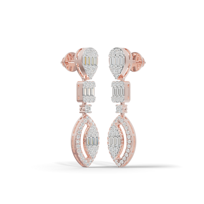 Guru Jewel's Diamond Studded Alluring Silver Earrings For Her