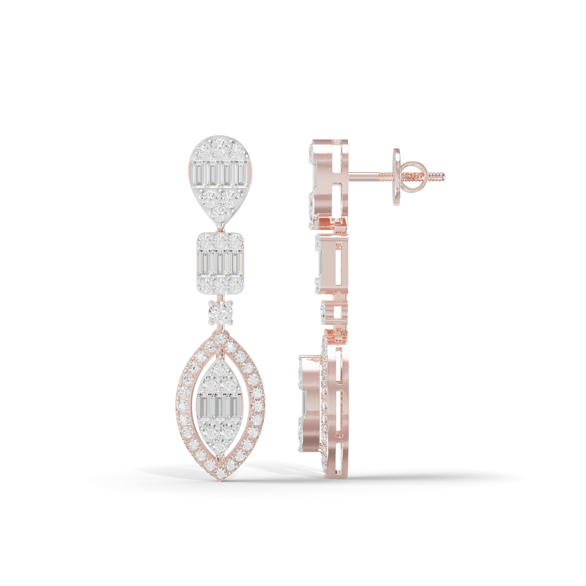 Guru Jewel's Diamond Studded Alluring Silver Earrings For Her
