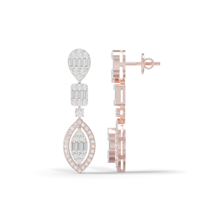 Guru Jewel's Diamond Studded Alluring Silver Earrings For Her