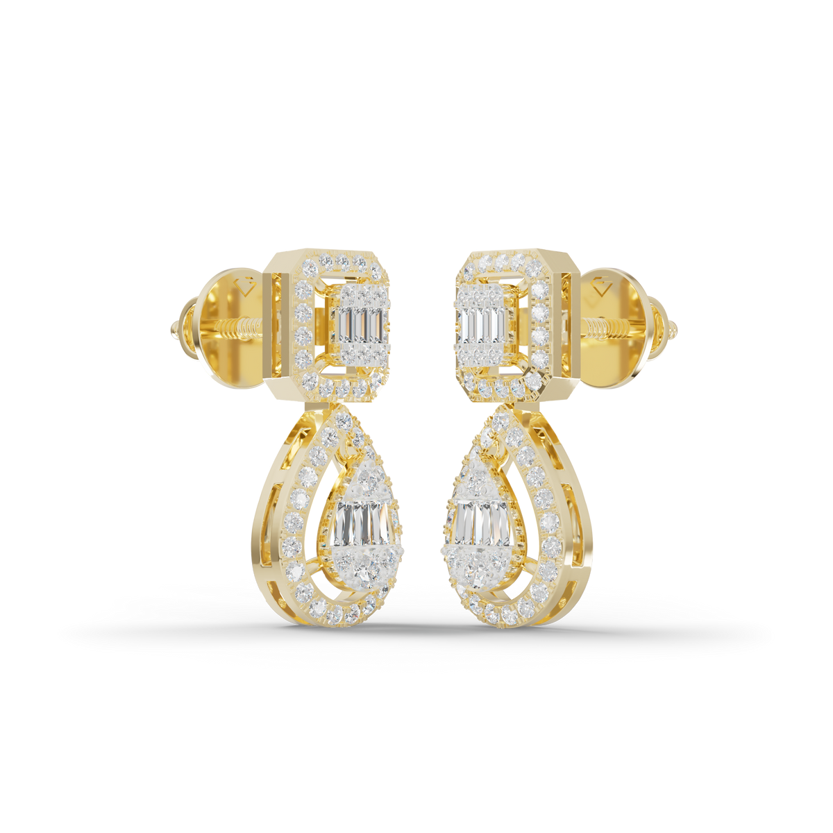Guru Jewel's Diamond Studded Devastating Silver Earrings For Her