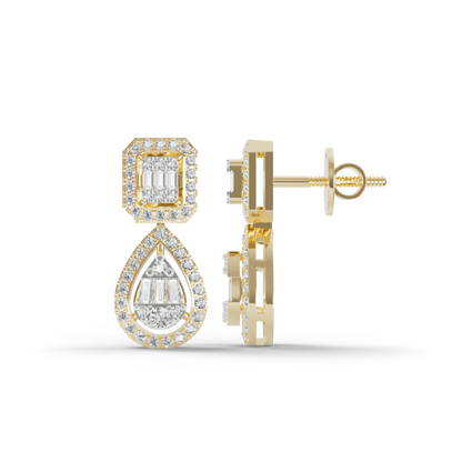 Guru Jewel's Diamond Studded Devastating Silver Earrings For Her
