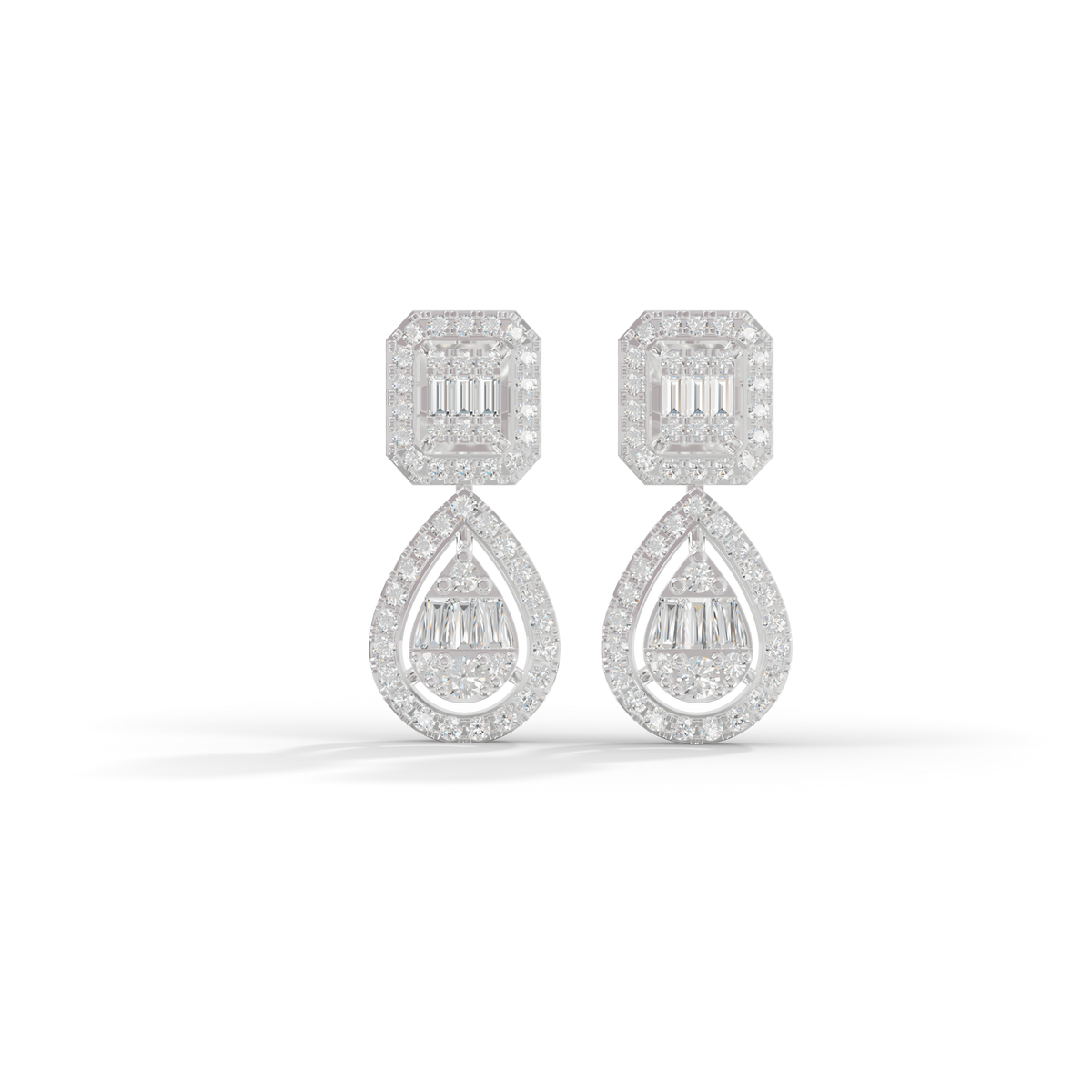 Guru Jewel's Diamond Studded Devastating Silver Earrings For Her
