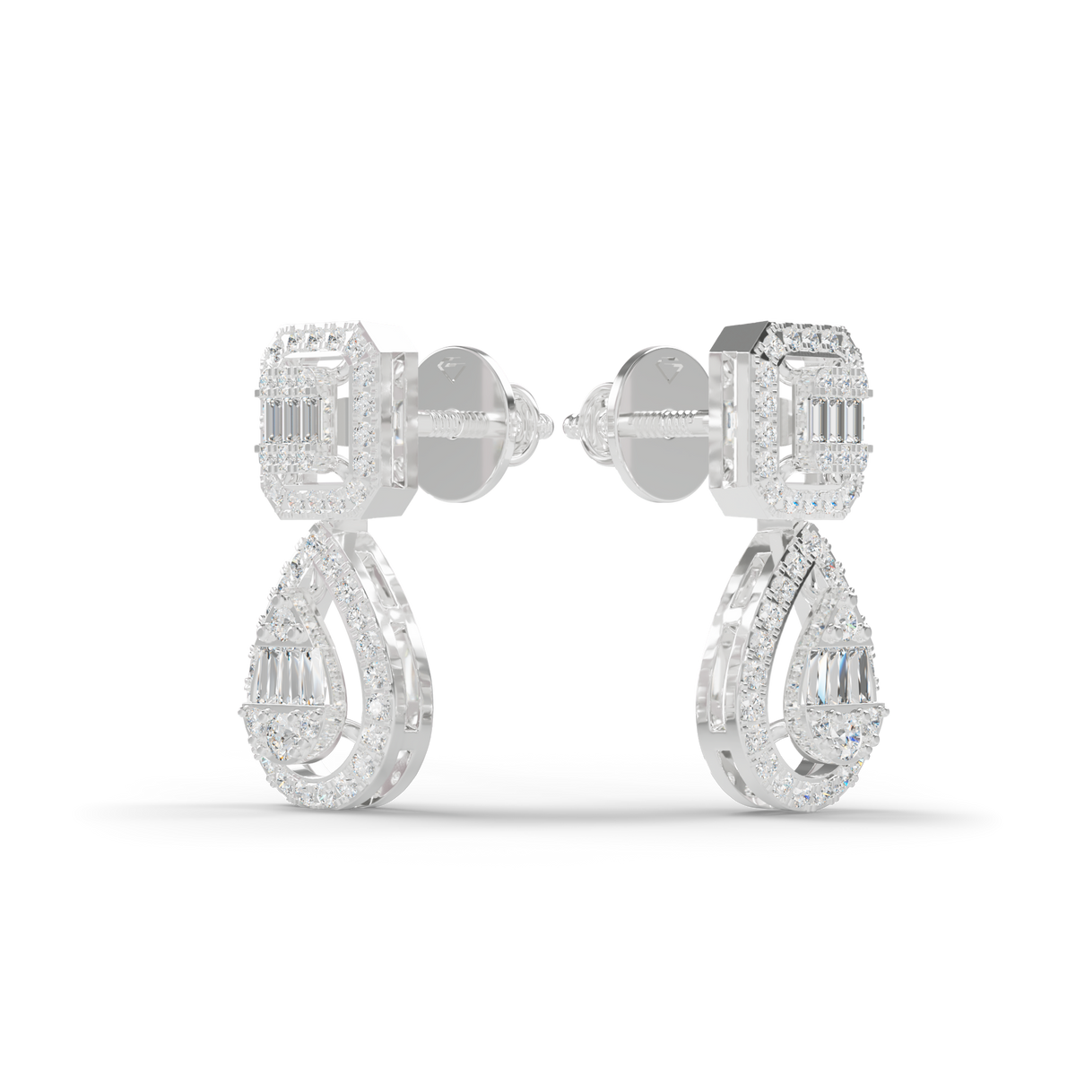 Guru Jewel's Diamond Studded Devastating Silver Earrings For Her