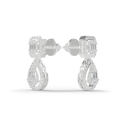 Guru Jewel's Diamond Studded Devastating Silver Earrings For Her