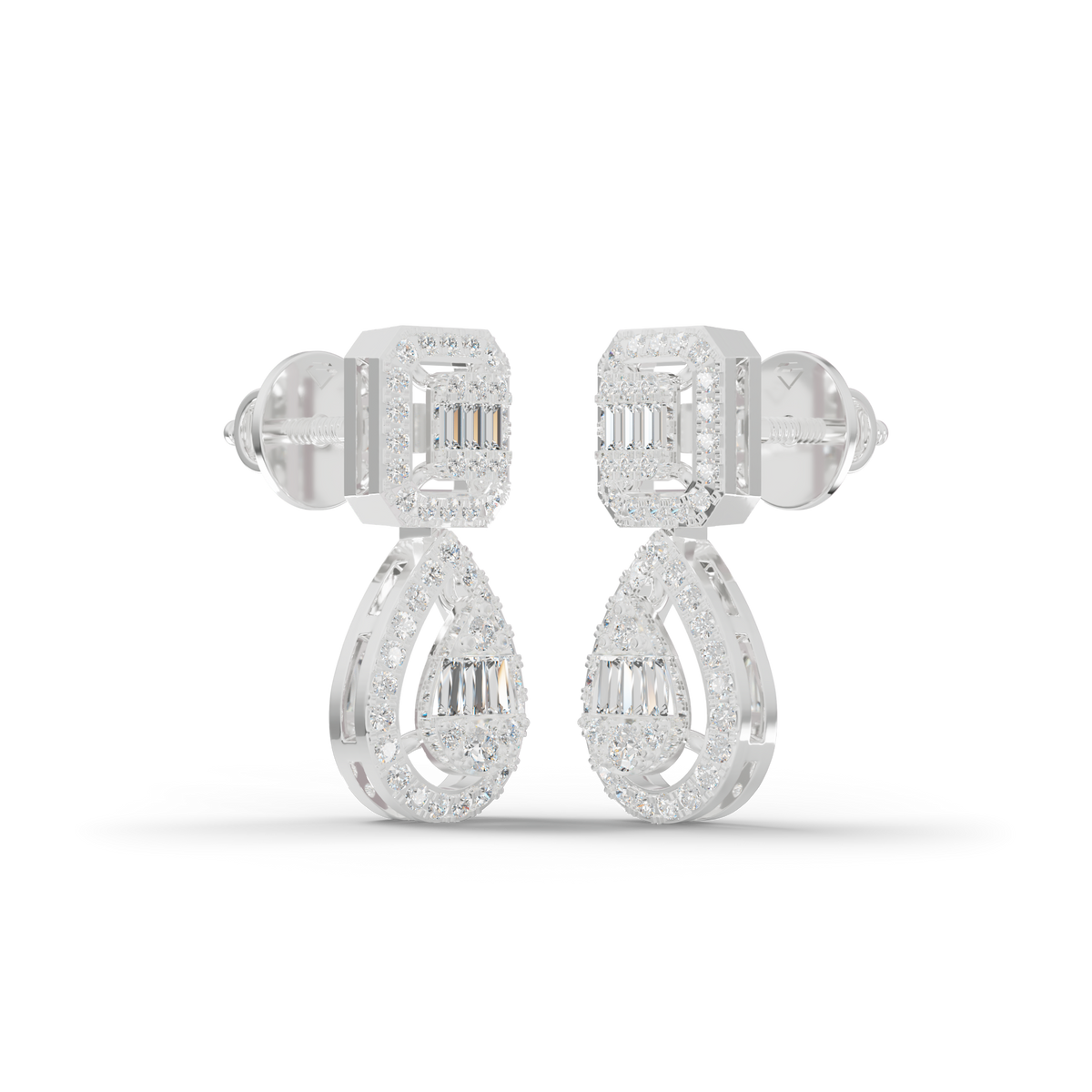 Guru Jewel's Diamond Studded Devastating Silver Earrings For Her
