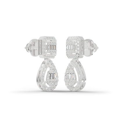 Guru Jewel's Diamond Studded Devastating Silver Earrings For Her