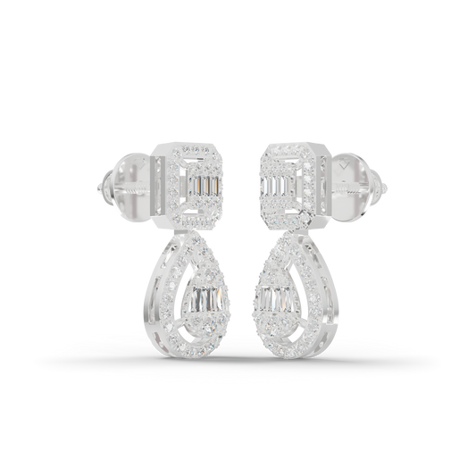 Guru Jewel's Diamond Studded Devastating Silver Earrings For Her