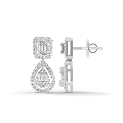 Guru Jewel's Diamond Studded Devastating Silver Earrings For Her