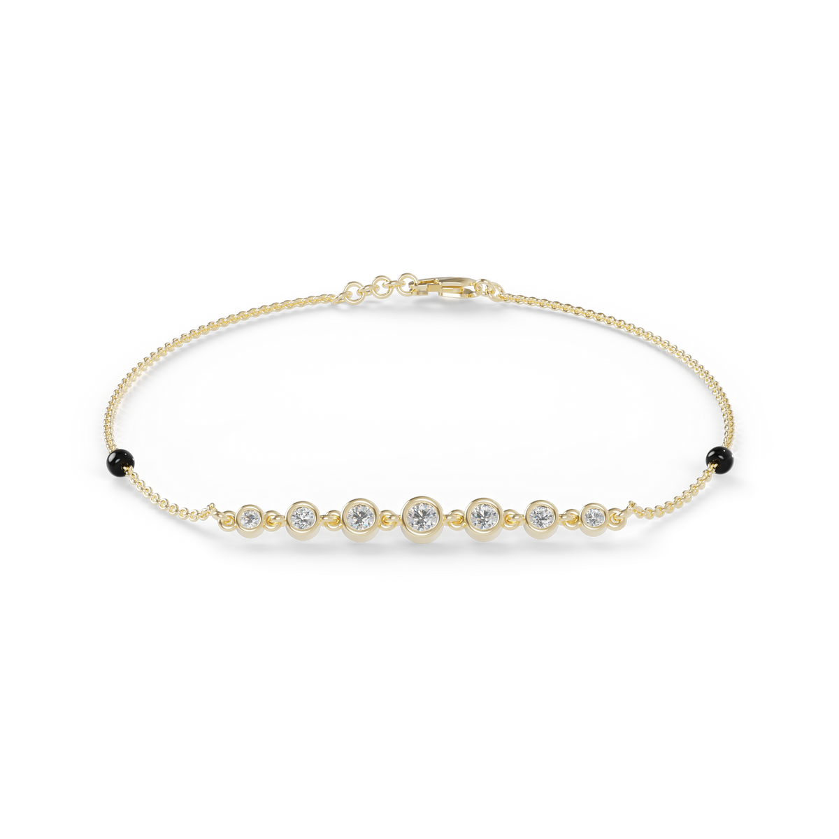 Guru Jewel's Round Diamond Studded Exclusive Silver Bracelet For Her