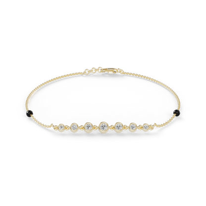 Guru Jewel's Round Diamond Studded Exclusive Silver Bracelet For Her