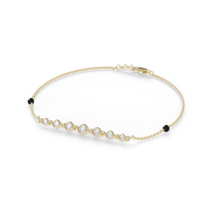Guru Jewel's Round Diamond Studded Exclusive Silver Bracelet For Her