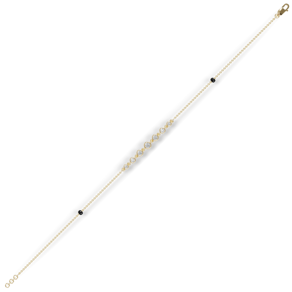 Guru Jewel's Round Diamond Studded Exclusive Silver Bracelet For Her