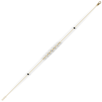 Guru Jewel's Round Diamond Studded Exclusive Silver Bracelet For Her