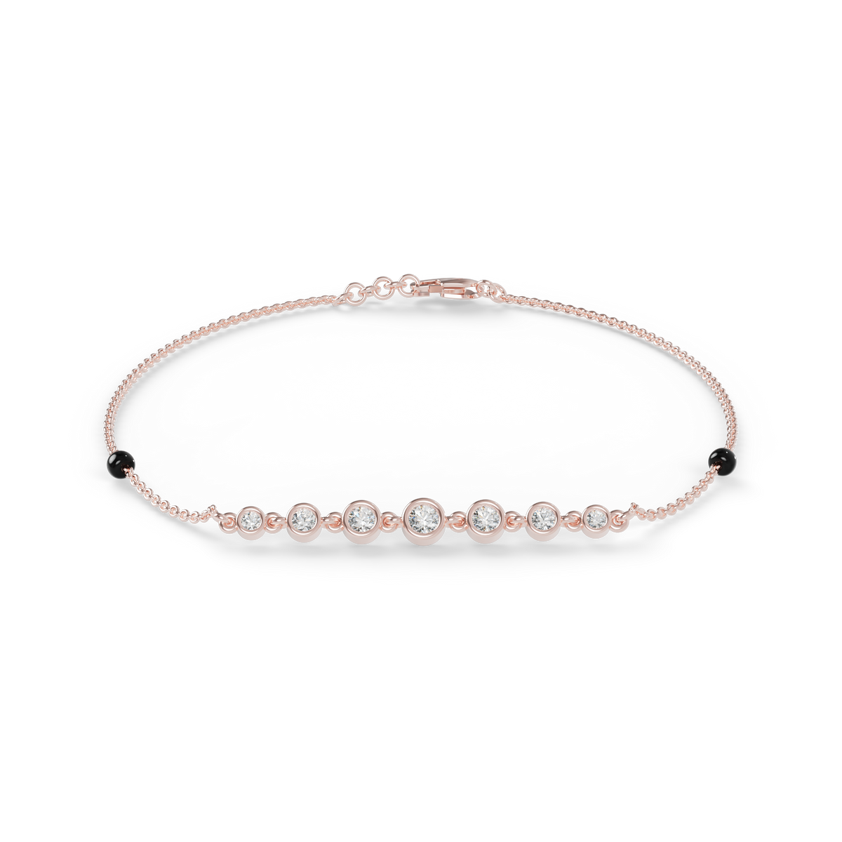 Guru Jewel's Round Diamond Studded Exclusive Silver Bracelet For Her