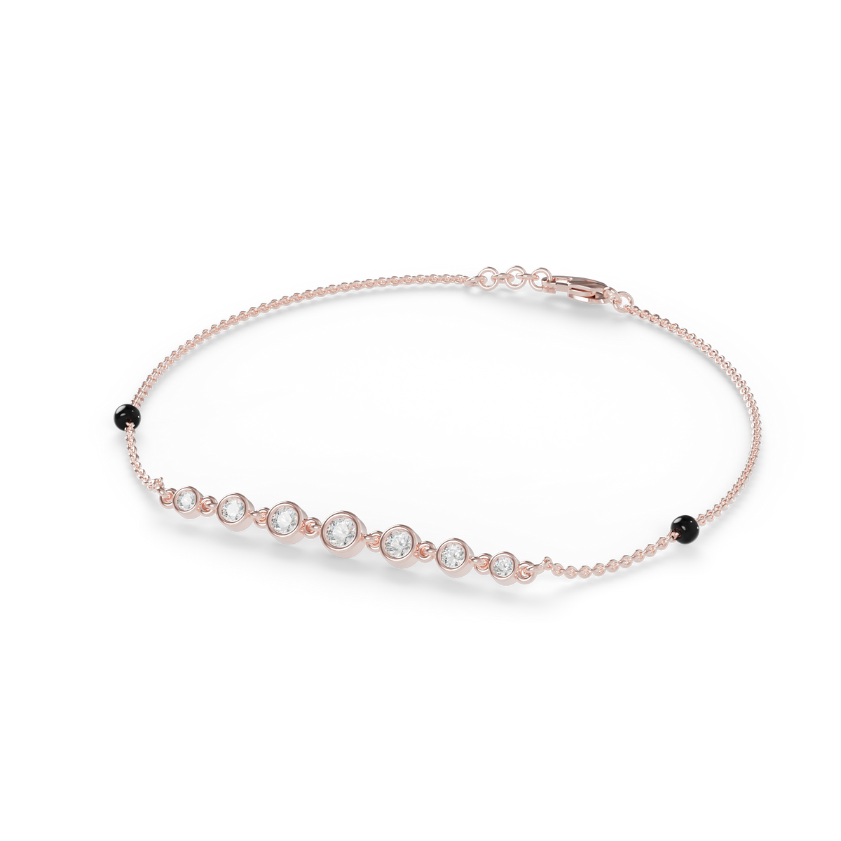 Guru Jewel's Round Diamond Studded Exclusive Silver Bracelet For Her