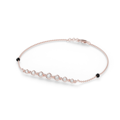 Guru Jewel's Round Diamond Studded Exclusive Silver Bracelet For Her