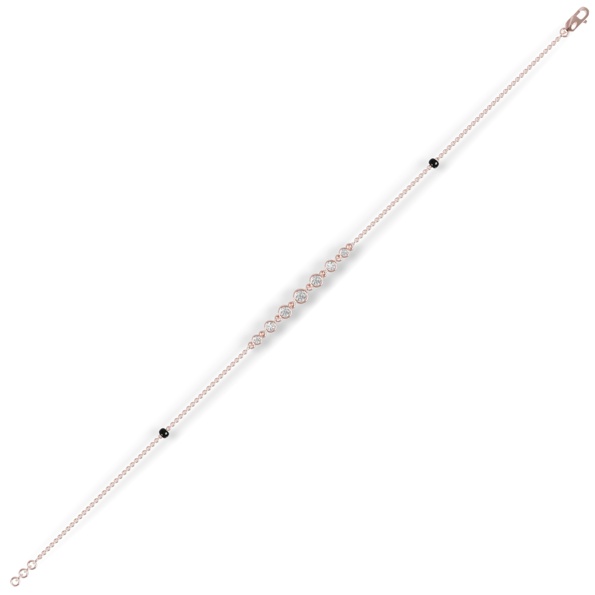 Guru Jewel's Round Diamond Studded Exclusive Silver Bracelet For Her