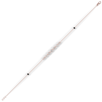 Guru Jewel's Round Diamond Studded Exclusive Silver Bracelet For Her