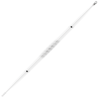 Guru Jewel's Round Diamond Studded Exclusive Silver Bracelet For Her